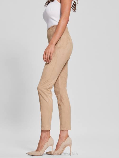 GUESS leggins maya de gamuza sintética mujer 0P8X2030 miel de montaña vestir