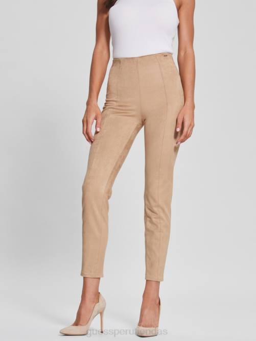 GUESS leggins maya de gamuza sintética mujer 0P8X2030 miel de montaña vestir