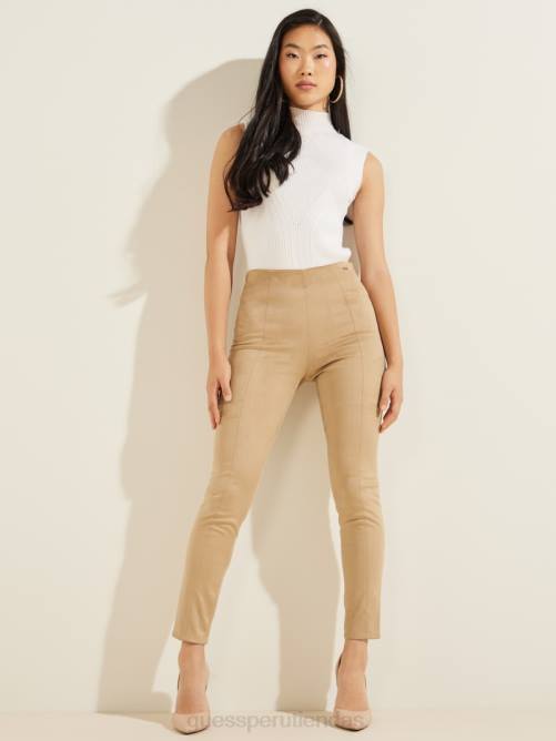 GUESS leggins maya de gamuza sintética mujer 0P8X2030 miel de montaña vestir