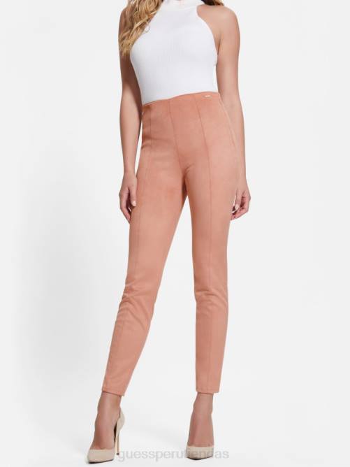 GUESS leggins maya de gamuza sintética mujer 0P8X2171 rosa satinada vestir