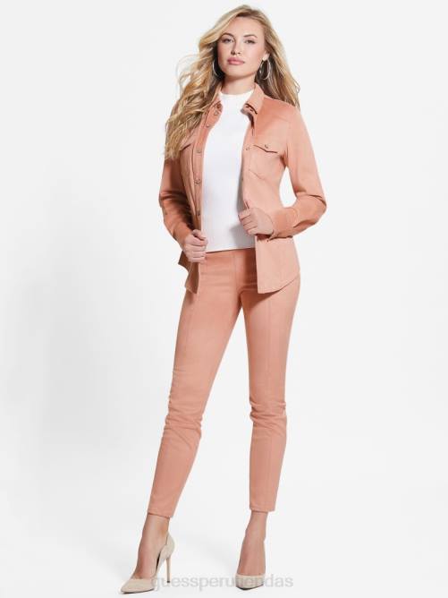 GUESS leggins maya de gamuza sintética mujer 0P8X2171 rosa satinada vestir