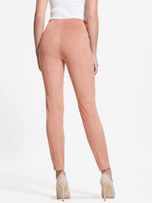GUESS leggins maya de gamuza sintética mujer 0P8X2171 rosa satinada vestir