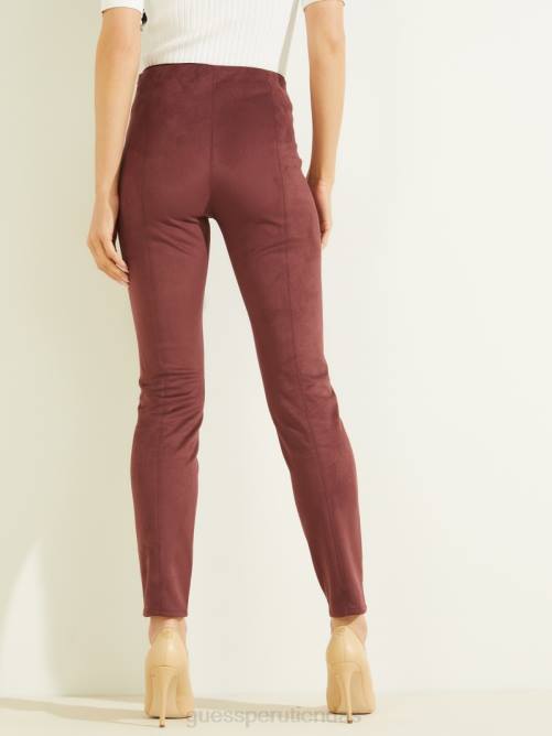 GUESS leggins maya de gamuza sintética mujer 0P8X2266 vino místico vestir
