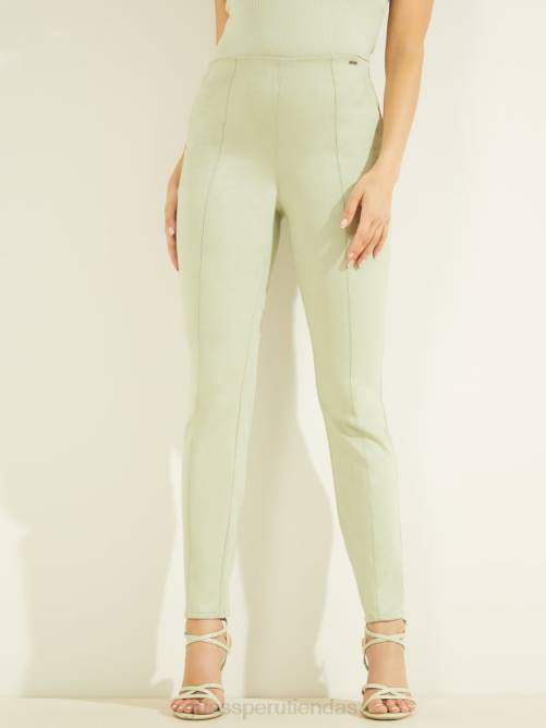 GUESS leggins maya de gamuza sintética mujer 0P8X2380 matcha ligero vestir