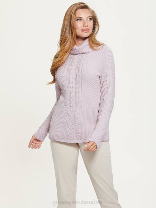 GUESS Dawna suéter tejido de ochos con cuello alto mujer 0P8X1547 polvo del día vestir