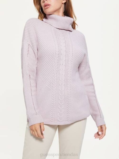 GUESS Dawna suéter tejido de ochos con cuello alto mujer 0P8X1547 polvo del día vestir