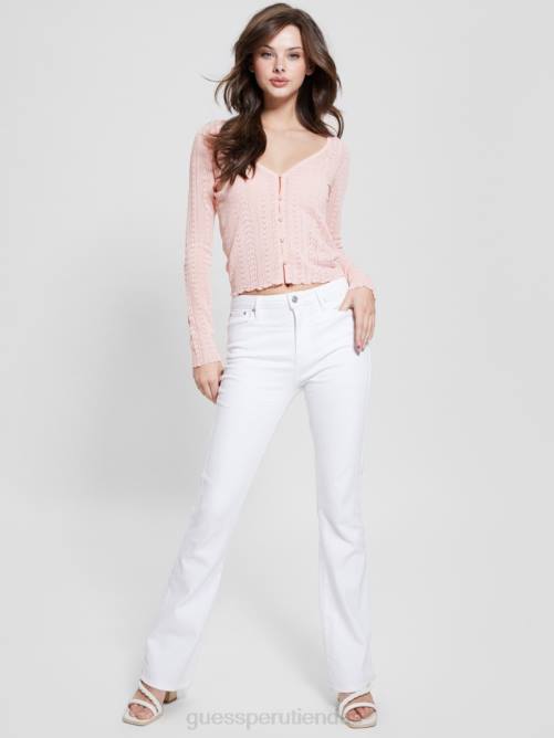 GUESS cárdigan de punto eve mujer 0P8X954 lurex rosa discreto vestir
