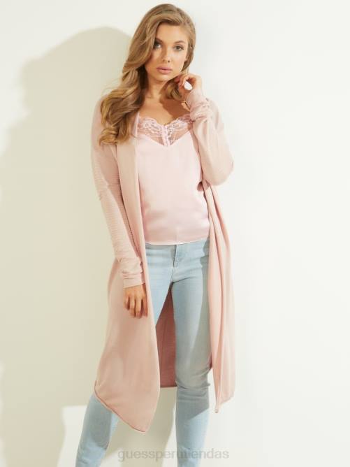 GUESS camille cárdigan con frente abierto mujer 0P8X966 muñeca rosa vestir