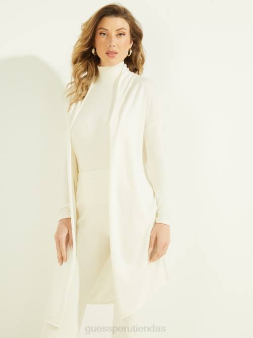 GUESS camille cárdigan con frente abierto mujer 0P8X970 blanco crema vestir