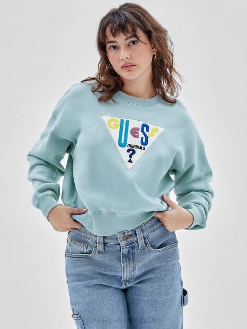 GUESS jersey con cuello redondo y logo original mujer 0P8X1281 cielo de londres vestir