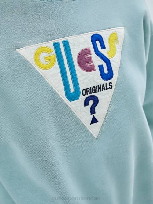 GUESS jersey con cuello redondo y logo original mujer 0P8X1281 cielo de londres vestir