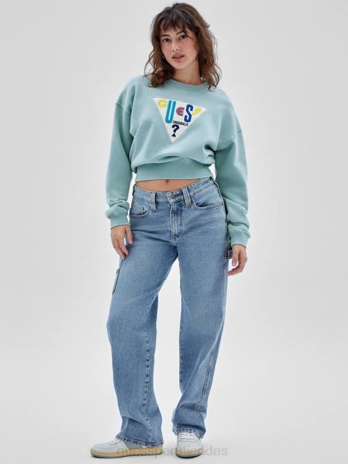 GUESS jersey con cuello redondo y logo original mujer 0P8X1281 cielo de londres vestir