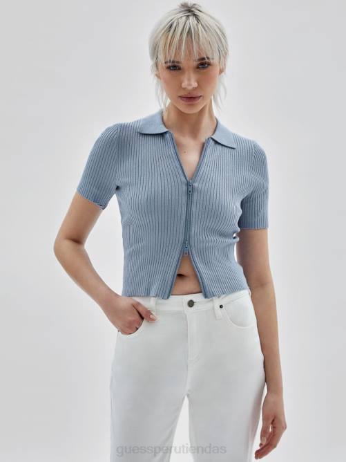 GUESS suéter con cremallera originals eco mujer 0P8X1365 cielo anochecer vestir