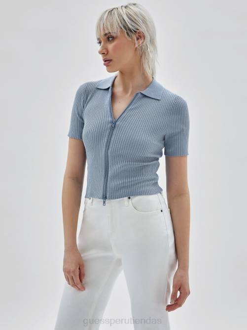 GUESS suéter con cremallera originals eco mujer 0P8X1365 cielo anochecer vestir