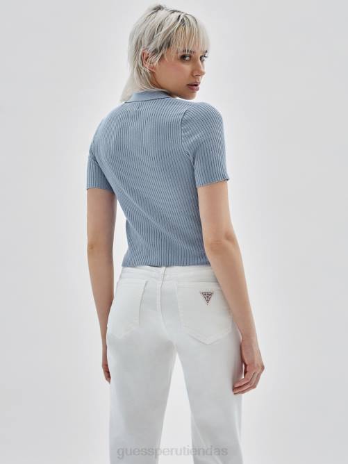 GUESS suéter con cremallera originals eco mujer 0P8X1365 cielo anochecer vestir
