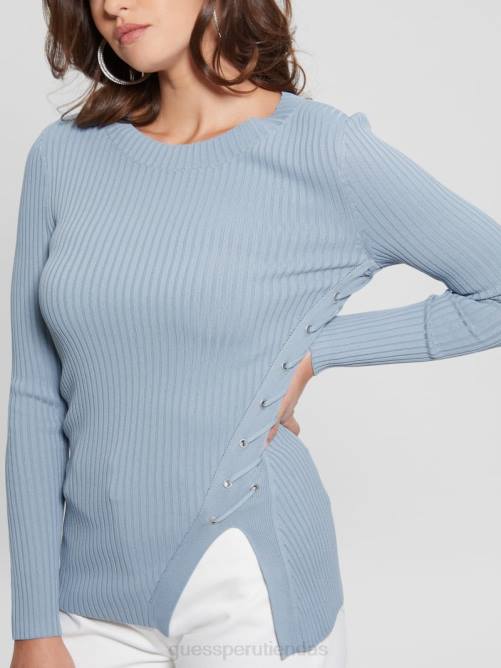GUESS suéter irmine con cuello redondo mujer 0P8X1714 cielo anochecer vestir