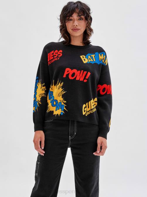 GUESS suéter jacquard originals x batman mujer 0P8X1345 negro vestir