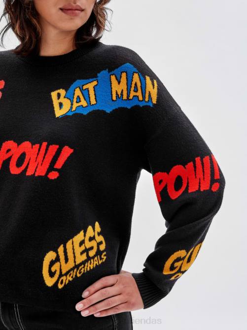 GUESS suéter jacquard originals x batman mujer 0P8X1345 negro vestir
