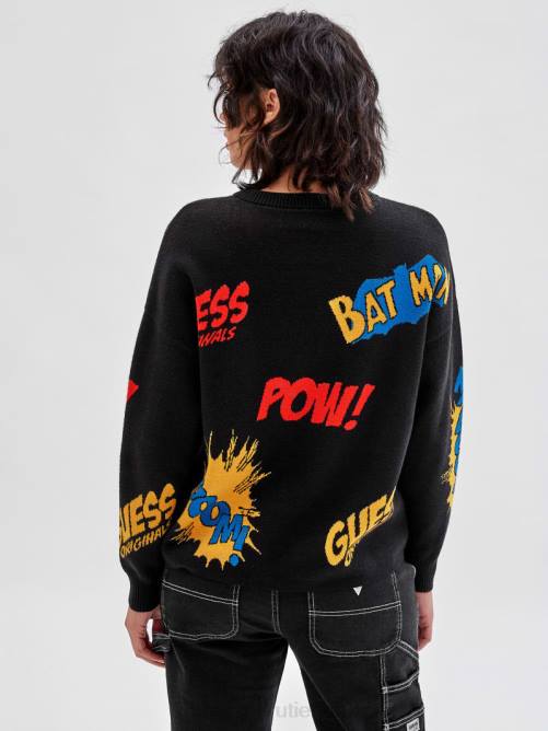GUESS suéter jacquard originals x batman mujer 0P8X1345 negro vestir
