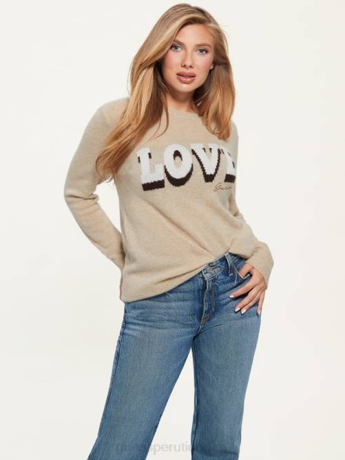 GUESS suéter juliette de cachemir mujer 0P8X1441 mezcla beige vestir