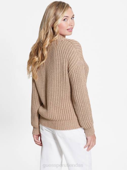 GUESS suéter lise con aberturas mujer 0P8X1556 chai sucio lurex multi vestir