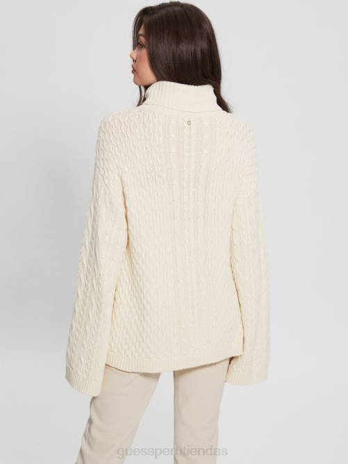 GUESS suéter wendi de ochos con cuello alto mujer 0P8X1574 paloma blanca vestir