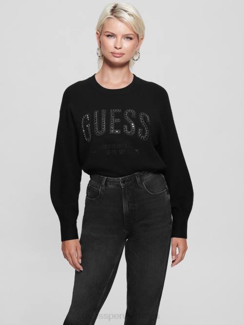 GUESS sudadera con logo estelle mujer 0P8X1659 negro vestir