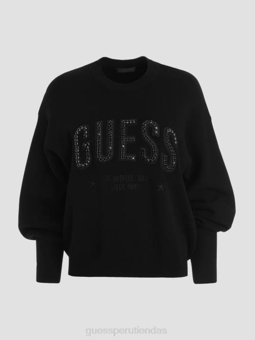 GUESS sudadera con logo estelle mujer 0P8X1659 negro vestir