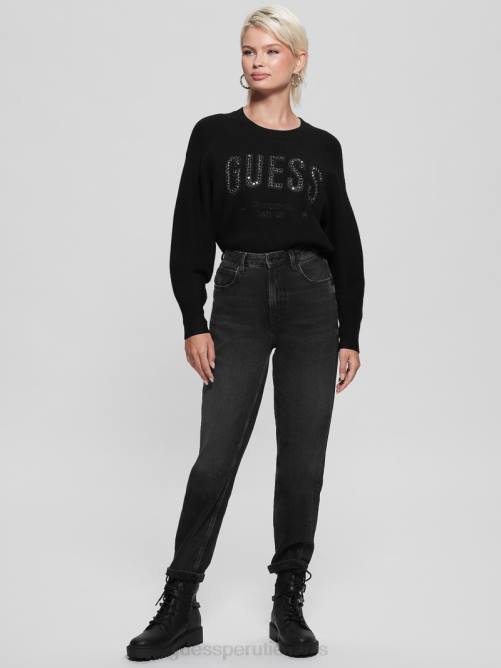 GUESS sudadera con logo estelle mujer 0P8X1659 negro vestir