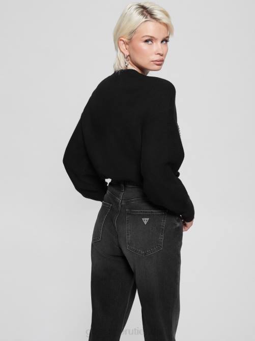 GUESS sudadera con logo estelle mujer 0P8X1659 negro vestir