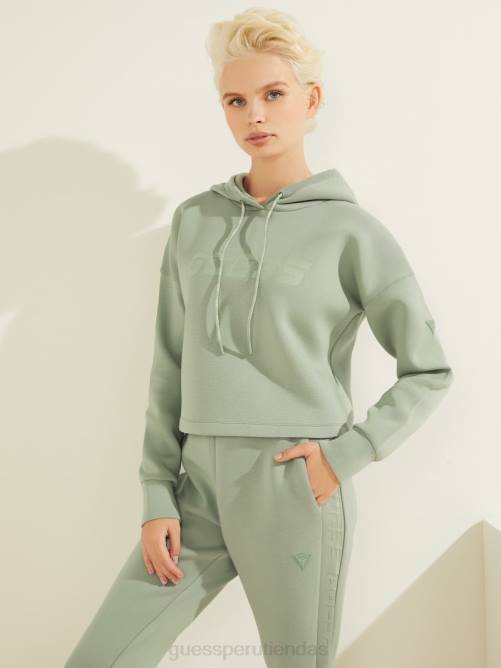 GUESS sudadera eco allie scuba mujer 0P8X2501 salvia verde vestir