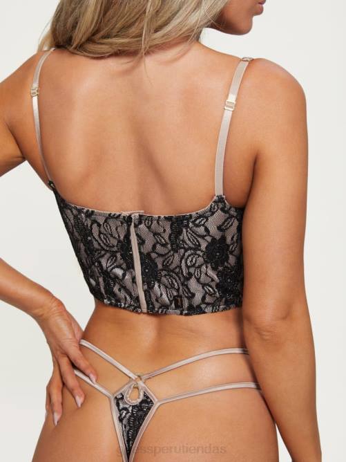 GUESS corsé de encaje de víspera mujer 0P8X1144 combinación de oro negro vestir