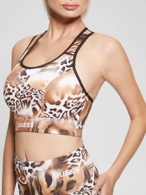 GUESS sujetador activo eco adrianna animalier mujer 0P8X1675 estampado fluido de leopardo vestir