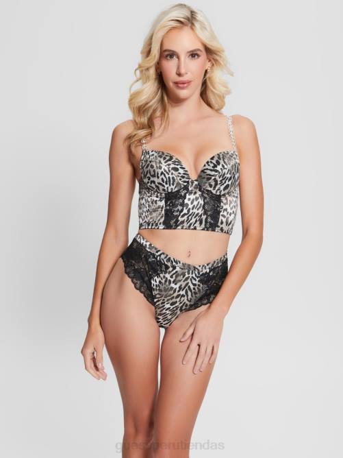 GUESS sujetador bustier con relleno Destiny mujer 0P8X1200 leopardo abstracto pequeño vestir