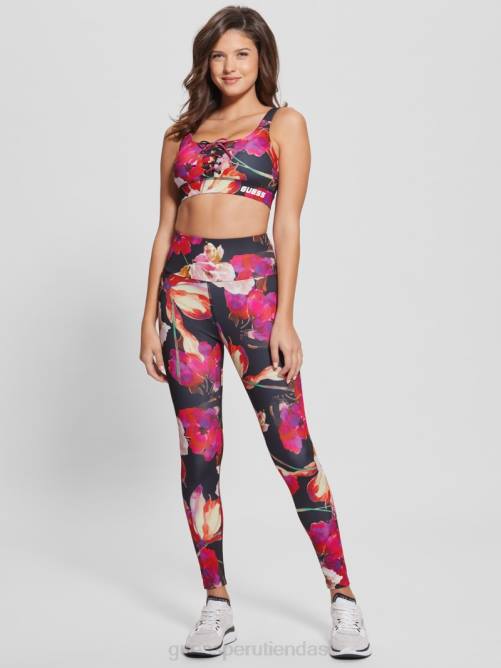GUESS sujetador deportivo eco corine active mujer 0P8X1694 flujo macro rosa y negro vestir