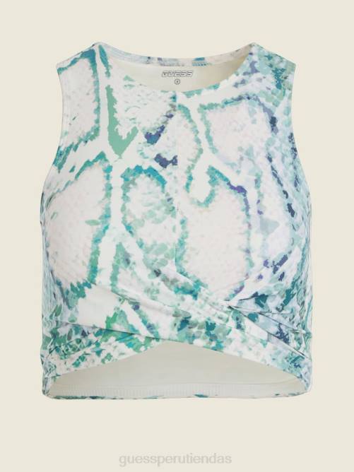 GUESS parte superior activa collyn python mujer 0P8X1666 pitón moderno esmeralda com vestir