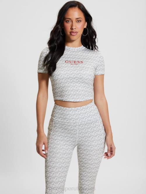 GUESS parte superior activa eco g-cube mujer 0P8X1097 raya g-cube pequeño gris vestir