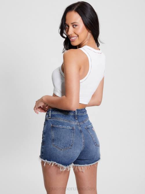 GUESS playeras de eco love mujer 0P8X1054 blanco puro vestir