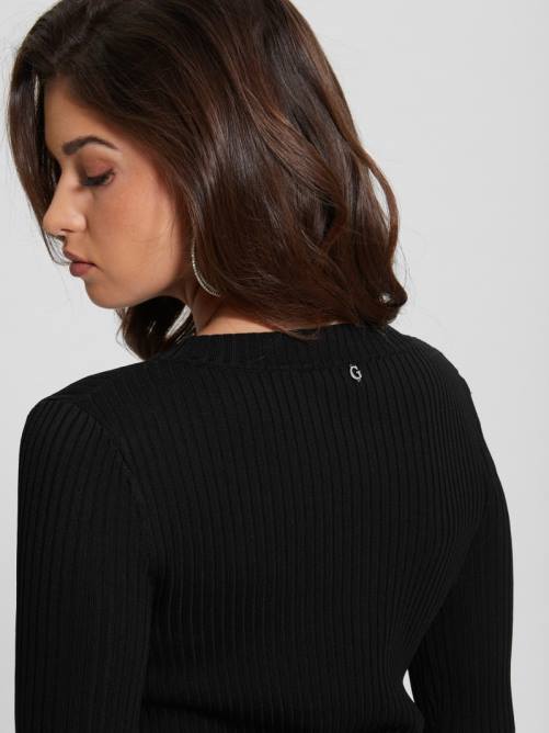 GUESS suéter irmine con cuello redondo mujer 0P8X1519 negro vestir