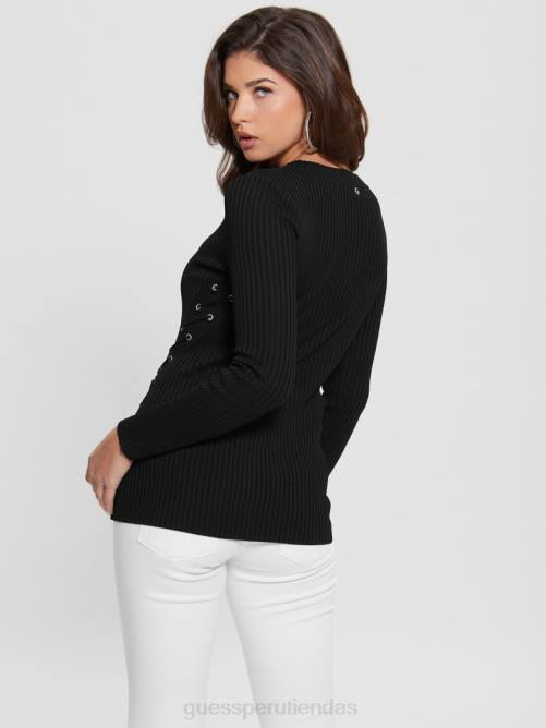 GUESS suéter irmine con cuello redondo mujer 0P8X1519 negro vestir