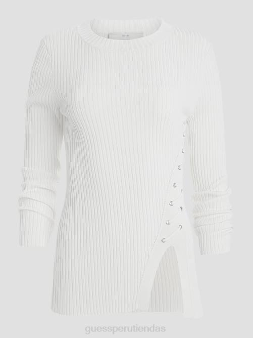 GUESS suéter irmine con cuello redondo mujer 0P8X1613 blanco crema vestir