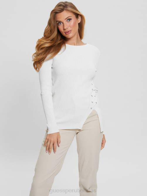 GUESS suéter irmine con cuello redondo mujer 0P8X1613 blanco crema vestir