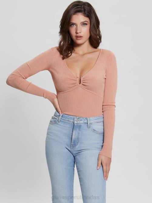 GUESS suéter nicole mujer 0P8X1433 rosa en polvo vestir