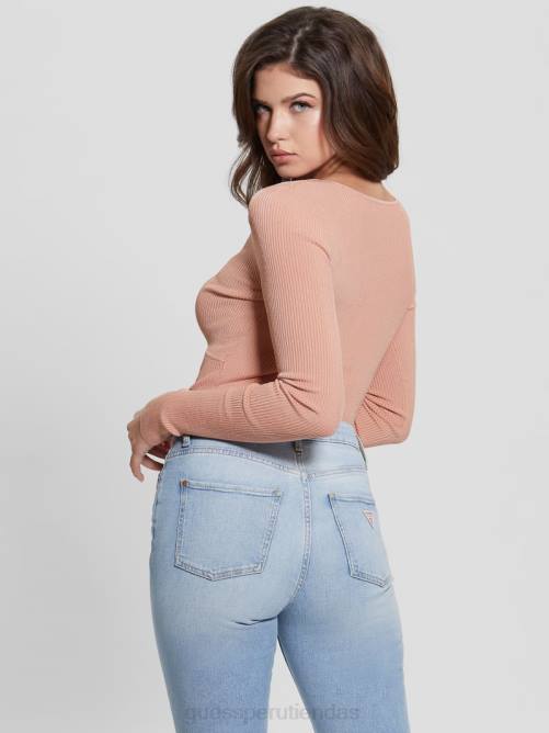 GUESS suéter nicole mujer 0P8X1433 rosa en polvo vestir