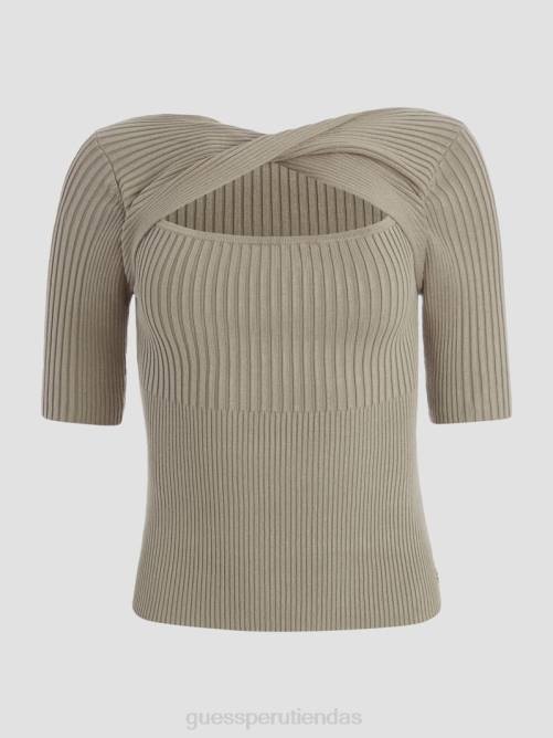GUESS suéter reversible eco aysha mujer 0P8X1629 hoja de salvia vestir