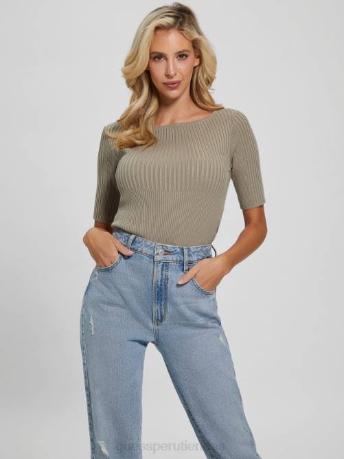 GUESS suéter reversible eco aysha mujer 0P8X1629 hoja de salvia vestir