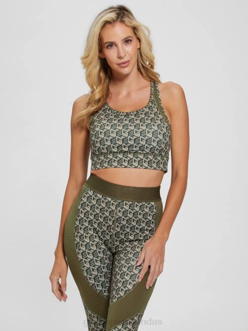 GUESS top activo eco daria mujer 0P8X1504 combo de aceitunas en cubos g vestir