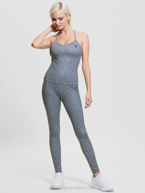 GUESS top activo eco logomania mujer 0P8X1603 pequeño gj azul pastel vestir