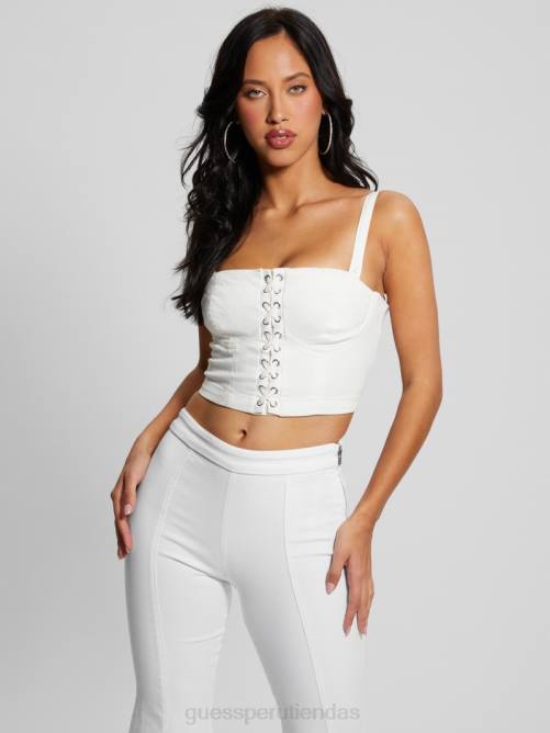 GUESS top bustier eco cecila mujer 0P8X991 blanco puro vestir