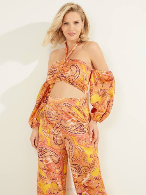 GUESS top cabo paisley con hombros descubiertos mujer 0P8X1612 cabo paisley vestir